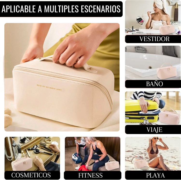 Bolso Para Cosméticos Maquillaje Multiuso Portátil Beige