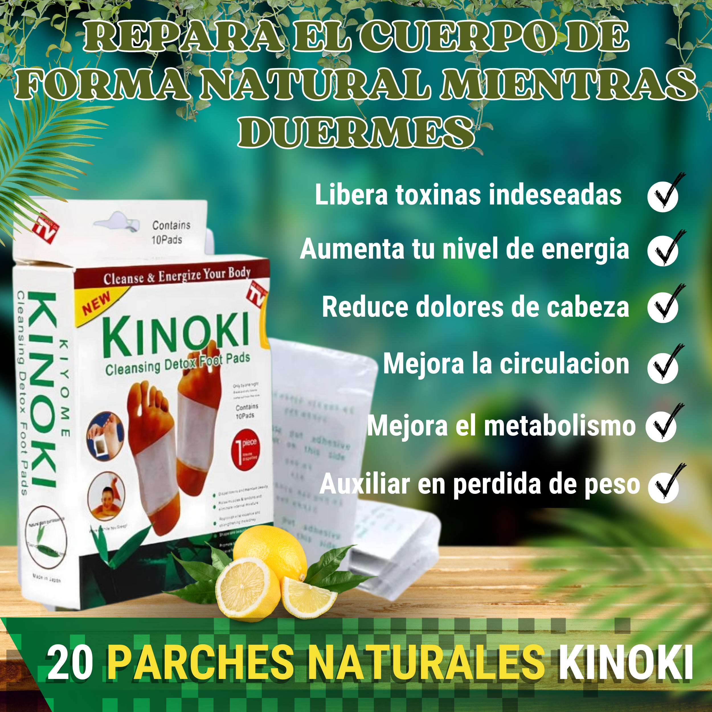 PARCHE DESINTOXICANTE NATURAL KINOKI™ | ENVIO GRATIS